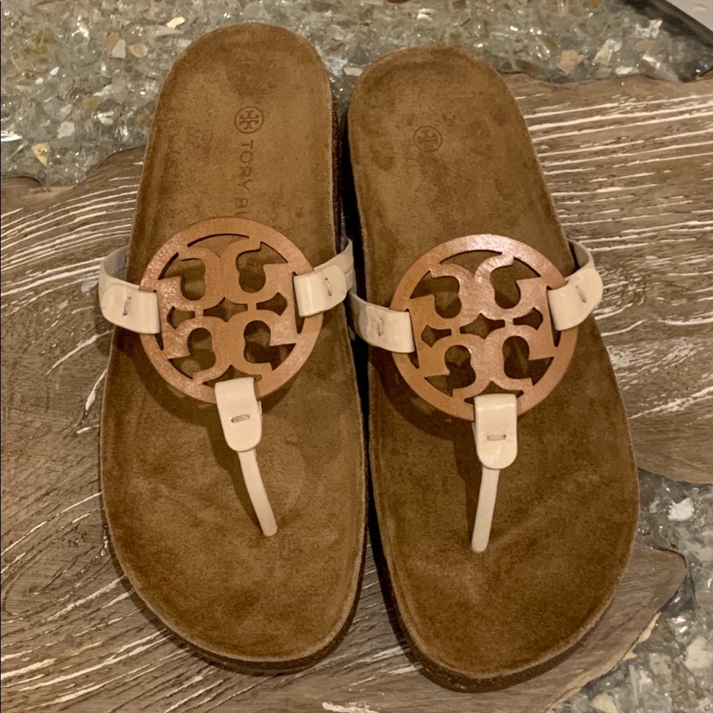Tory Burch Miller Cloud New Cream / Carmel Sandals Size 10 NIB